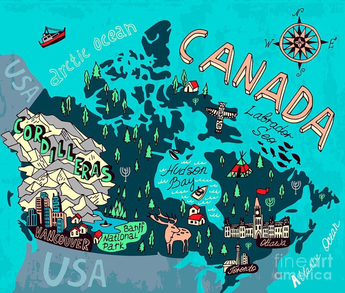 Canada tourist attractions map