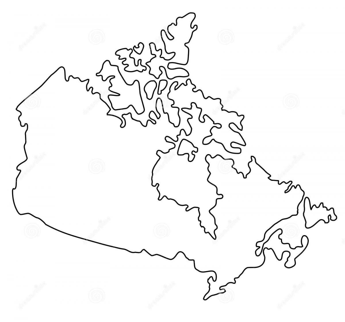 Canada contours map