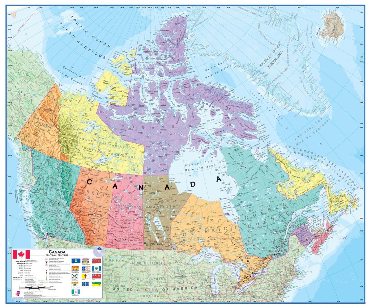 Map of the country Canada