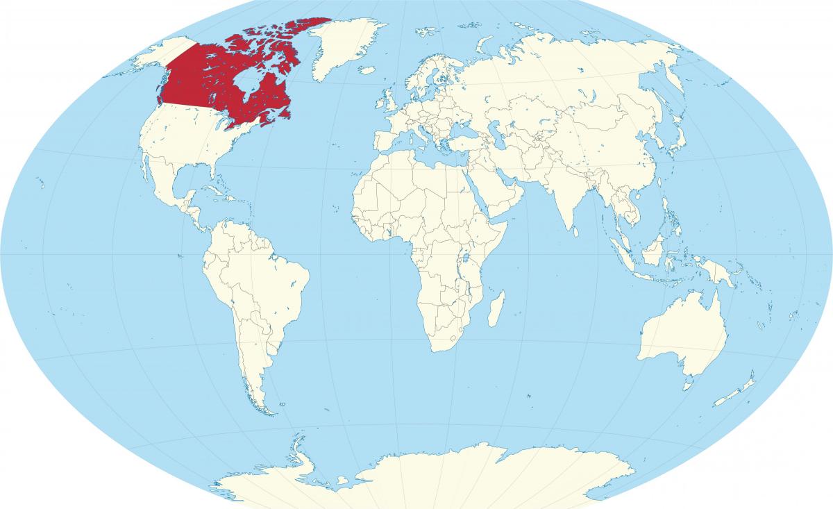 Canada location on world map