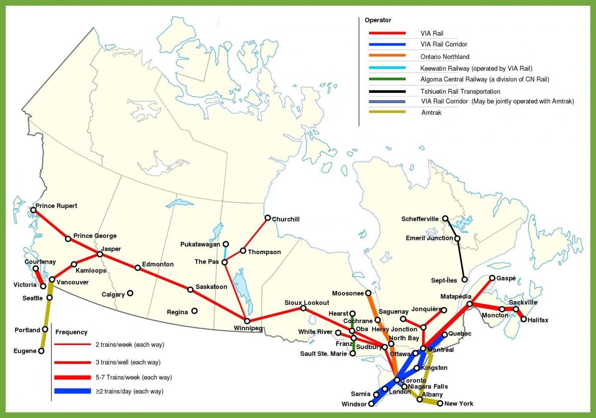 Canada train lines map